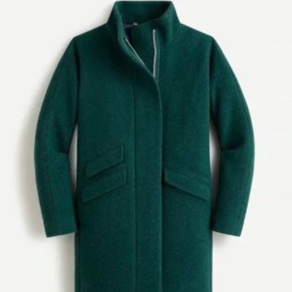J. Crew Jackets & Blazers - COPY - J. Crew Italian Stadium Cloth Cocoon Coat In Heather Forest - 0